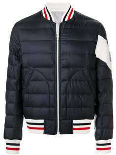 стеганый пуховик с полосатым принтом Moncler Gamme Bleu