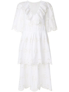 ярусное платье с вышивкой ришелье  See By Chloé