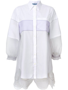 асимметричная рубашка с фигурным краем  Prada