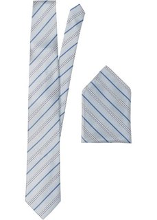Набор: галстук + карманный платочек в полоску (серебристый в полоску) Bonprix