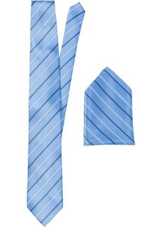 Набор: галстук + карманный платочек в полоску (нежно-голубой в полоску) Bonprix