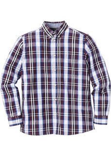 Рубашка Regular Fit с длинным рукавом, в клетку (красная ягода/синий в клетку) Bonprix
