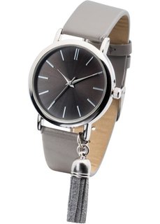 Часы наручные с кисточкой (серый/серебристый) Bonprix
