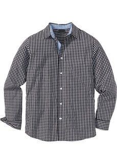 Рубашка Regular Fit (черный в клетку) Bonprix