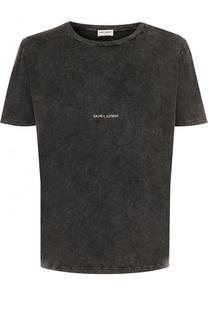 Хлопковая футболка с круглым вырезом Saint Laurent