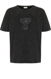 Хлопковая футболка с круглым вырезом Saint Laurent
