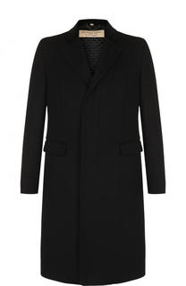 Однобортное пальто из смеси шерсти и кашемира Burberry