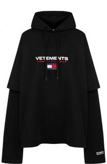 Хлопковая толстовка свободного кроя с капюшоном Vetements