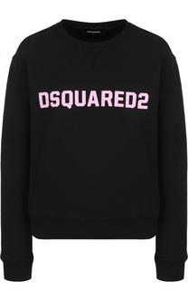Хлопковый свитшот с логотипом бренда Dsquared2