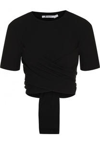 Однотонный хлопковый кроп-топ T by Alexander Wang