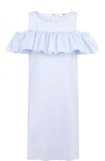 Мини-платье в полоску с оборкой Blugirl