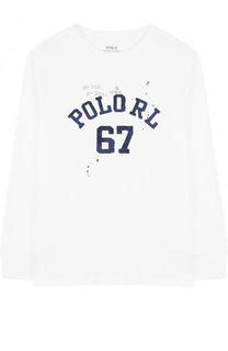 Хлопковый лонгслив с принтом Polo Ralph Lauren