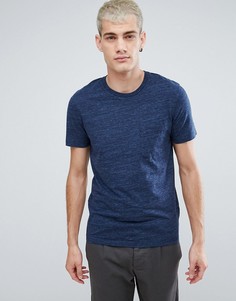 Меланжевая футболка с карманом Selected Homme - Темно-синий