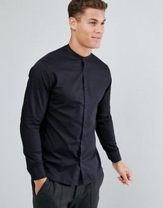 Рубашка узкого кроя с воротником на пуговице Selected Homme - Черный
