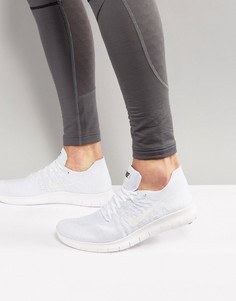 Белые кроссовки Nike Running Free Run Flyknit 2017 880843-100 - Белый