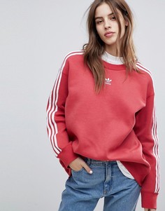 Красный свитшот с тремя полосками adidas Originals adicolor - Красный