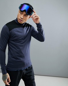 Синий топ из мериносовой шерсти с короткой молнией Helly Hansen HH - Синий