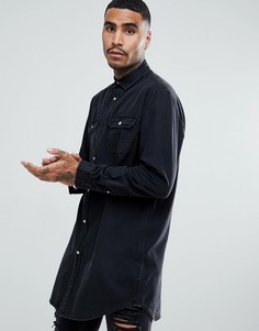 Свободная джинсовая рубашка ASOS - Черный