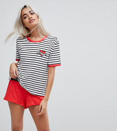 Пижамный комплект в полоску ASOS PETITE Whatever - Мульти