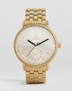 Позолоченные часы-браслет с тиснением на безеле и дополнительным циферблатом ASOS - Золотой