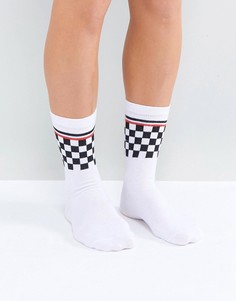 Носки с узором в шахматную клетку ASOS - Белый