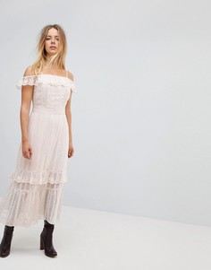 Платье макси с отделкой Vero Moda - Кремовый