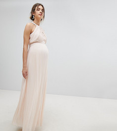 Плиссированное платье макси TFNC Maternity WEDDING - Розовый