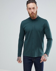 Зеленая трикотажная футболка-поло узкого кроя Selected Homme - Зеленый