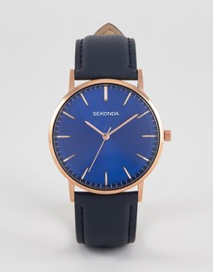 Черные часы с кожаным ремешком Sekonda эксклюзивно для ASOS - Черный