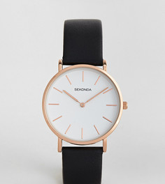 Черные часы с кожаным ремешком Sekonda эксклюзивно для ASOS - Черный