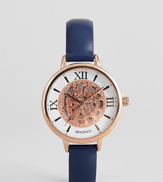 Часы с темно-синим кожаным ремешком и видимым механизмом Sekonda эксклюзивно для ASOS - Черный
