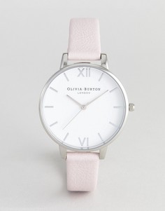 Часы с розовым кожаным ремешком и белым циферблатом Olivia Burton OB16BDW34 - Розовый