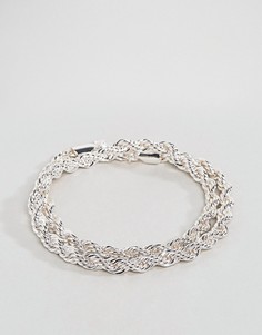 Серебристый браслет из двойной витой цепочки Chained & Able - Серебряный