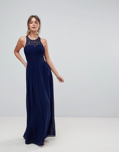 Декорированное длинное платье Little Mistress - Темно-синий