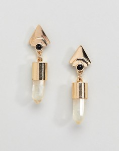 Серьги-подвески с камнем ASOS - Черный