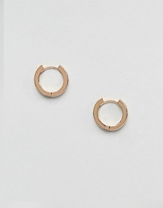 Миниатюрные серьги-кольца с гравировкой ASOS - Золотой