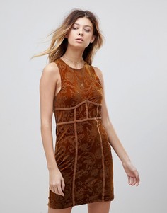 Облегающее платье с выжженным рисунком Free People - Медный