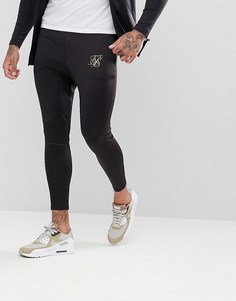 Черные спортивные штаны скинни с логотипом SikSilk - Черный