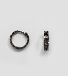 Серьги-кольца из позолоченного серебра с рисунком Reclaimed Vintage Inspired 12 мм эксклюзивно для ASOS - Серебряный
