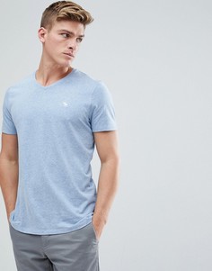 Синяя футболка с V-образным вырезом и логотипом Abercrombie & Fitch - Синий