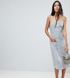 Сарафан миди в полоску на пуговицах ASOS TALL - Мульти