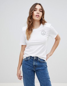 Футболка с логотипом Monki - Белый