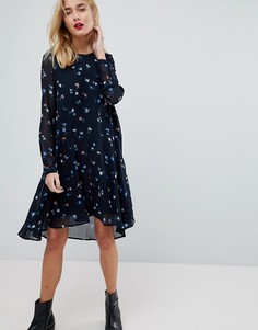 Платье миди с цветочным принтом Vero Moda - Темно-синий