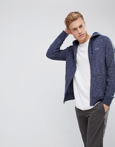 Темно-синий худи на молнии с логотипом Hollister - Темно-синий