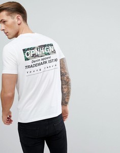 Футболка с камуфляжным принтом на спине Jack & Jones Originals - Белый