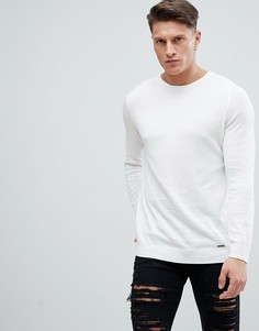Светло-бежевый обтягивающий джемпер с отделкой в рубчик River Island - Кремовый