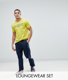 Пижамный комплект с желтой футболкой и темно-синими брюками Tommy Hilfiger - Мульти