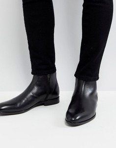 Черные кожаные ботинки на молнии HUGO - Черный