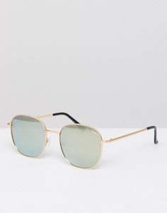 Круглые золотистые солнцезащитные очки Quay Australia Jezabell - Золотой