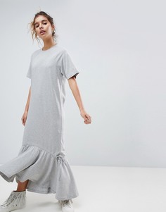 Платье макси с баской ASOS - Серый